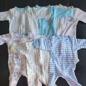 Gerber Blue and Cream Kids One Pieces Footies